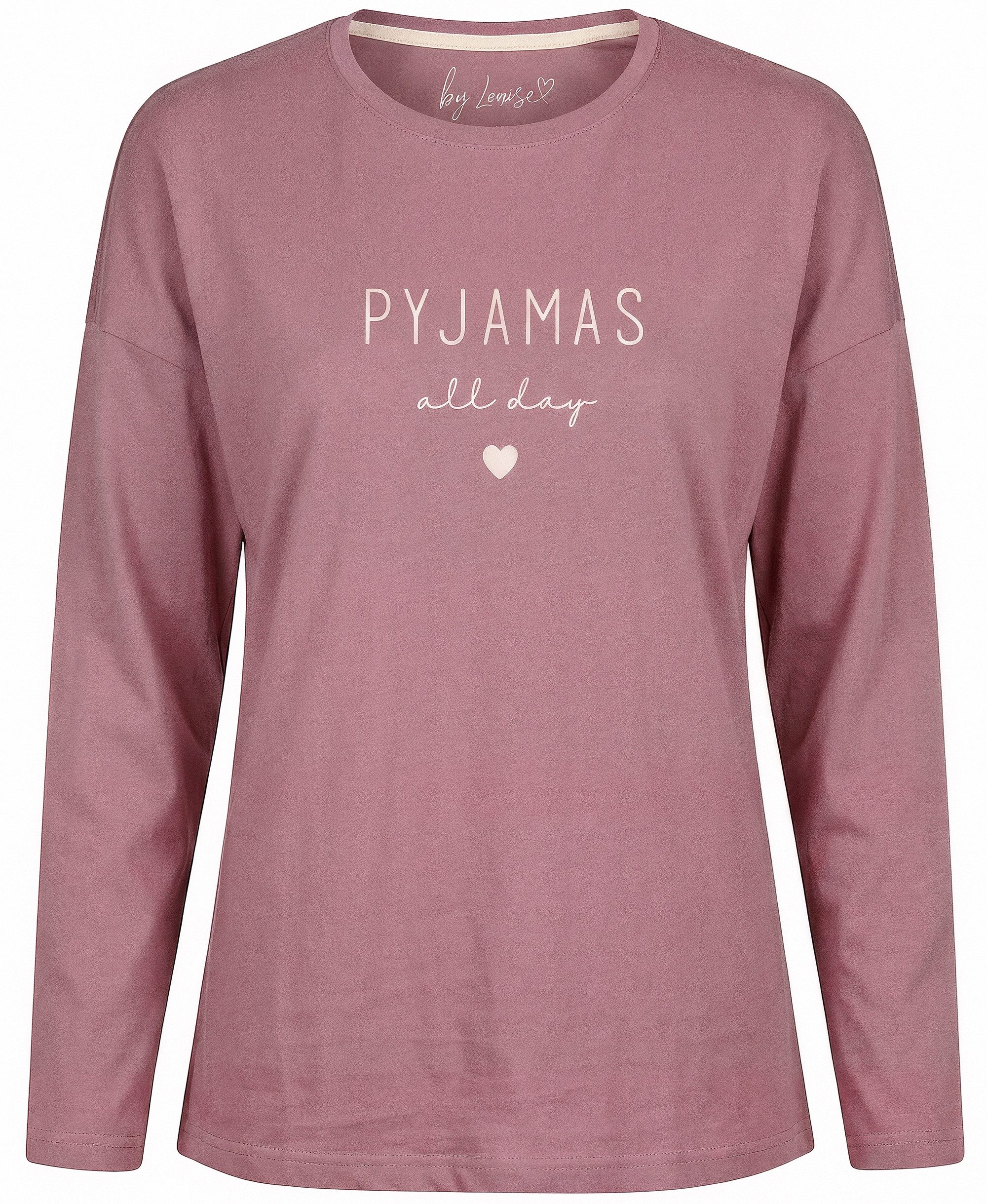 By Louise Pyjamaoberteil Moonlight Magic (Packung, 1-tlg., 1-teilig) Damen Pyjamaoberteil Langarm Baumwolle Shirt