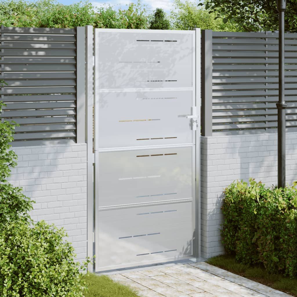 vidaXL Gartentor Gartentor 100x200 cm Edelstahl