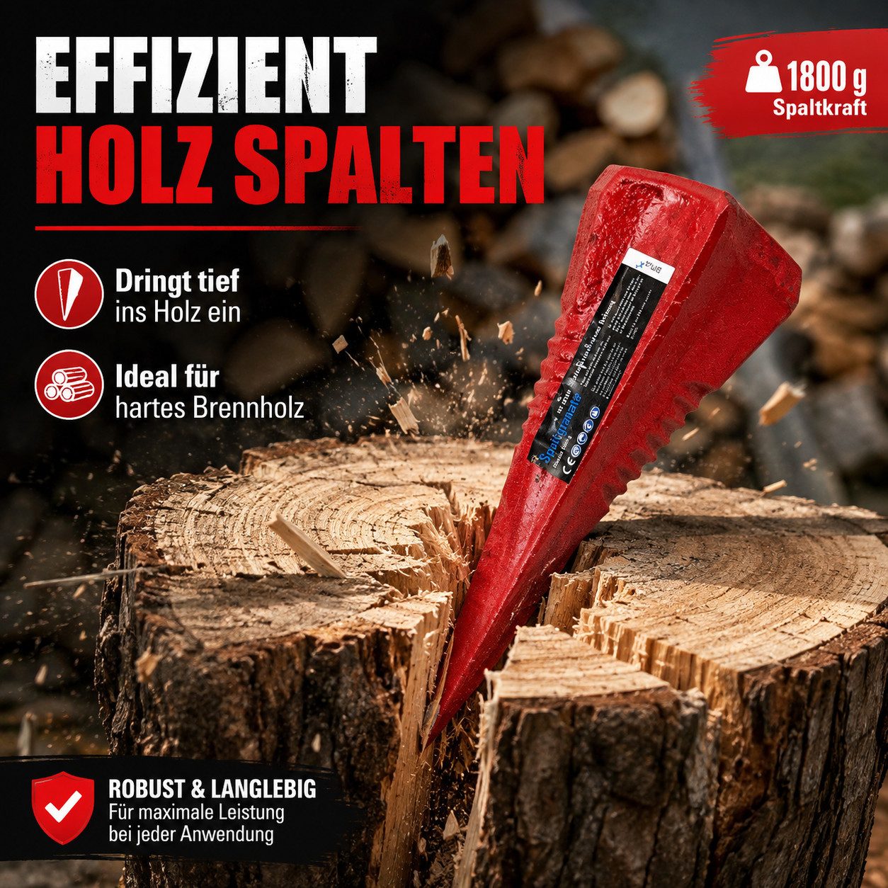 Bituxx Drehspaltkeil Spaltgranate 1800 g, (MS-16367) – Bild 2 von 4