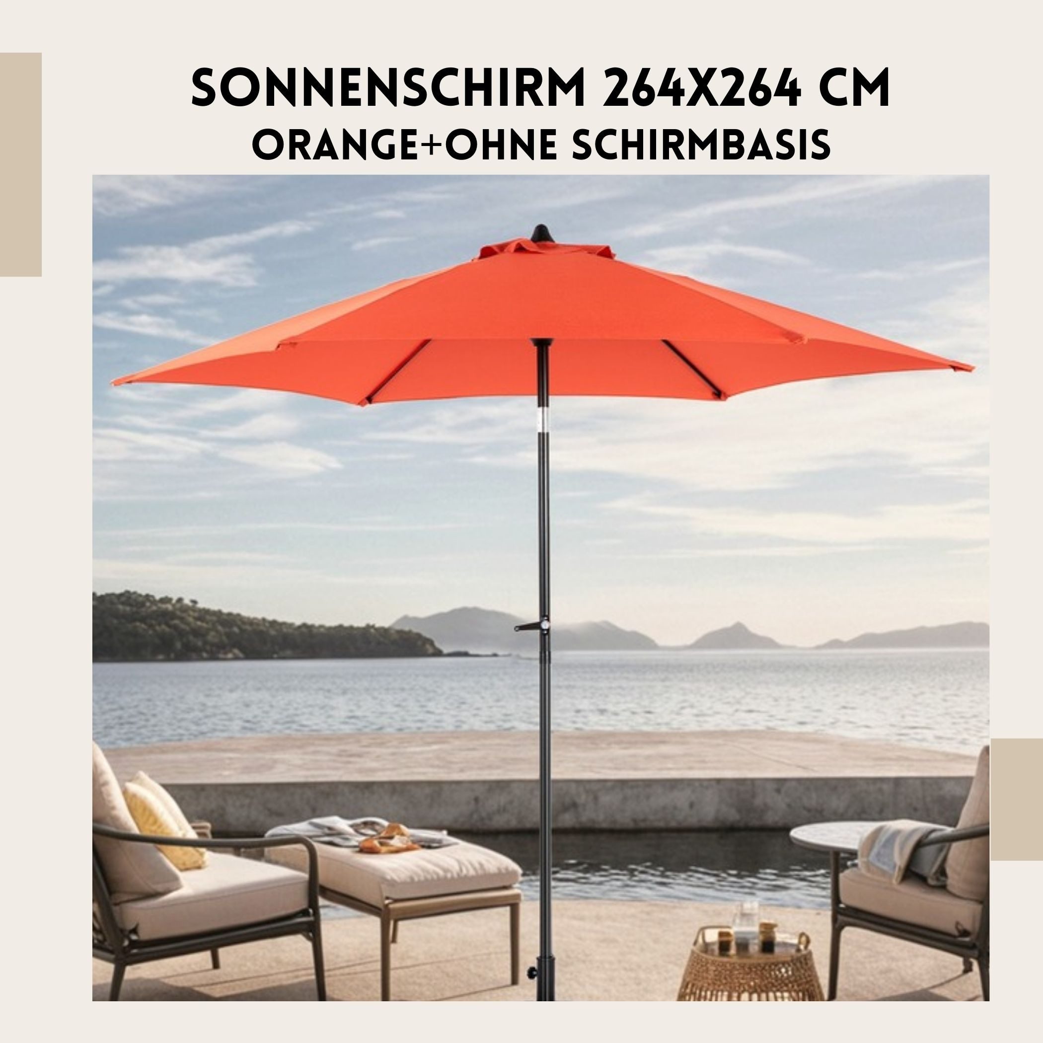 SeedWave Sonnenschirm mit wasserdichtem Polyester, 360°Drehung, günstig online kaufen