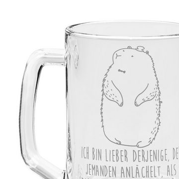 Mr. & Mrs. Panda Bierkrug Murmeltier - Transparent - Geschenk, Vatertag, Bier Krug, Tiermotive, Premium Glas