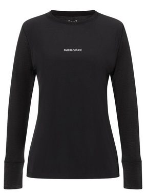 SUPER.NATURAL Langarmshirt Merino T-Shirt mit Softshell W WINDBREAKER LS funktioneller Merino-Materialmix