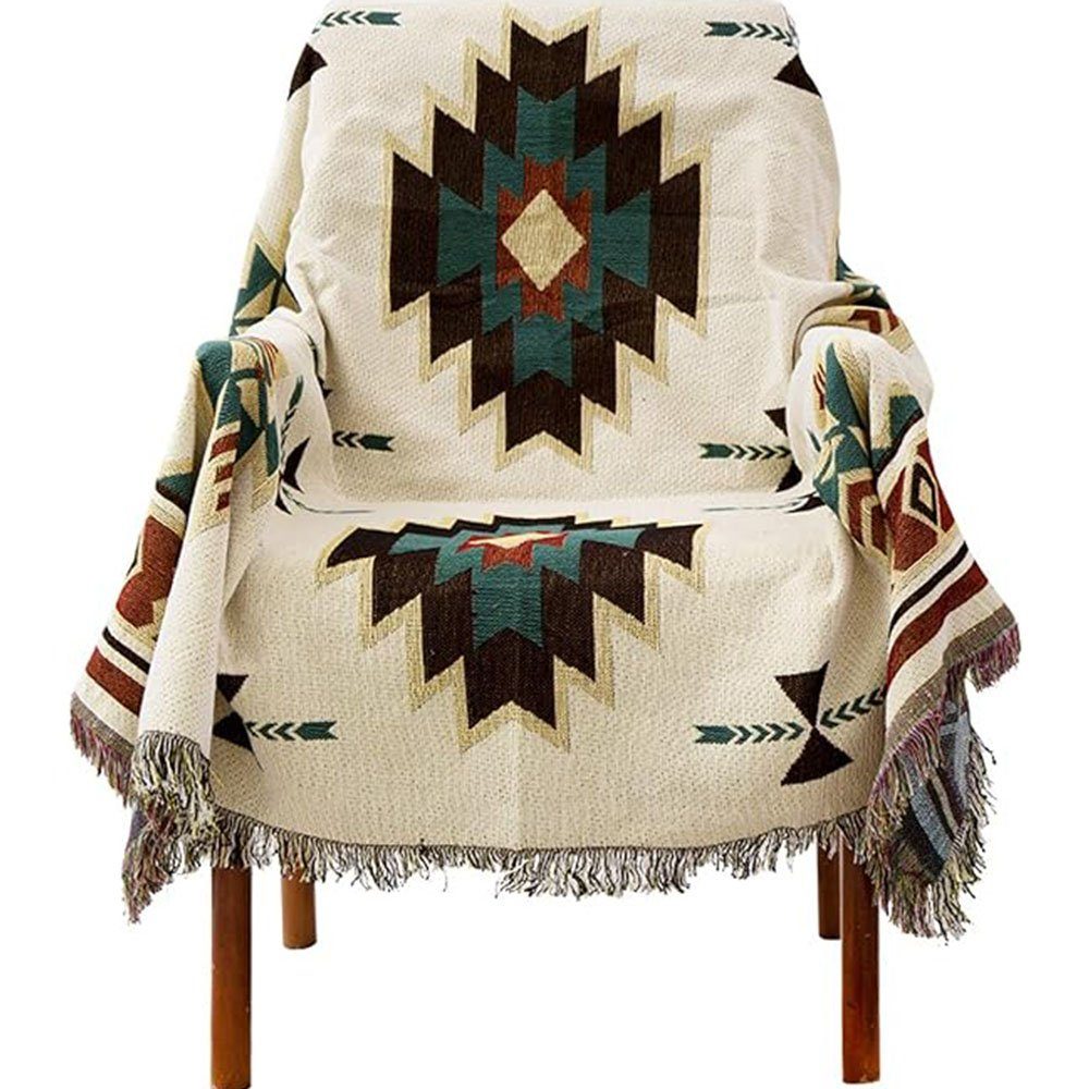 FELIXLEO Baumwollbettdecke Strickdecke geometrische Decke mit günstig online kaufen