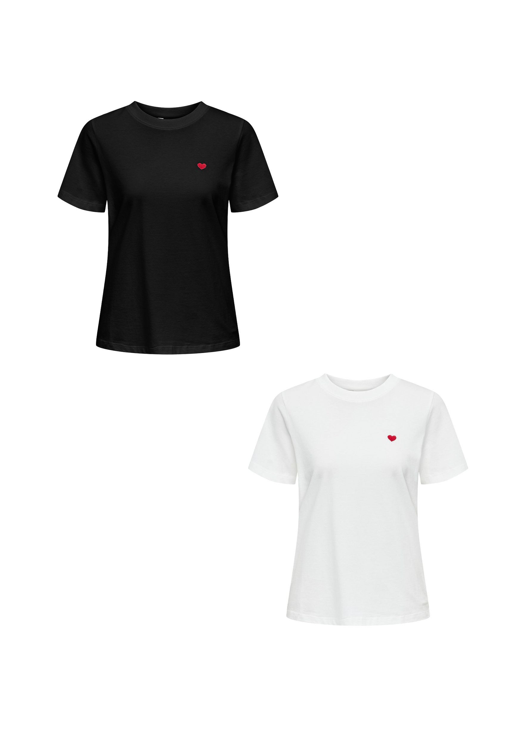 JACQUELINE de YONG T-Shirt 2er-Set Rundhals günstig online kaufen