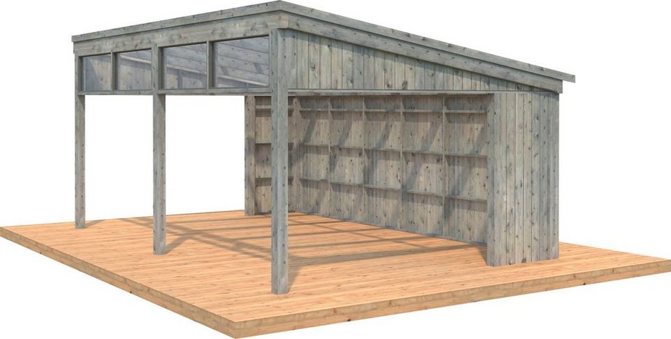 Palmako Holzpavillon »Nova«, mit Oberlicht, BxT: 617×397 cm, grau