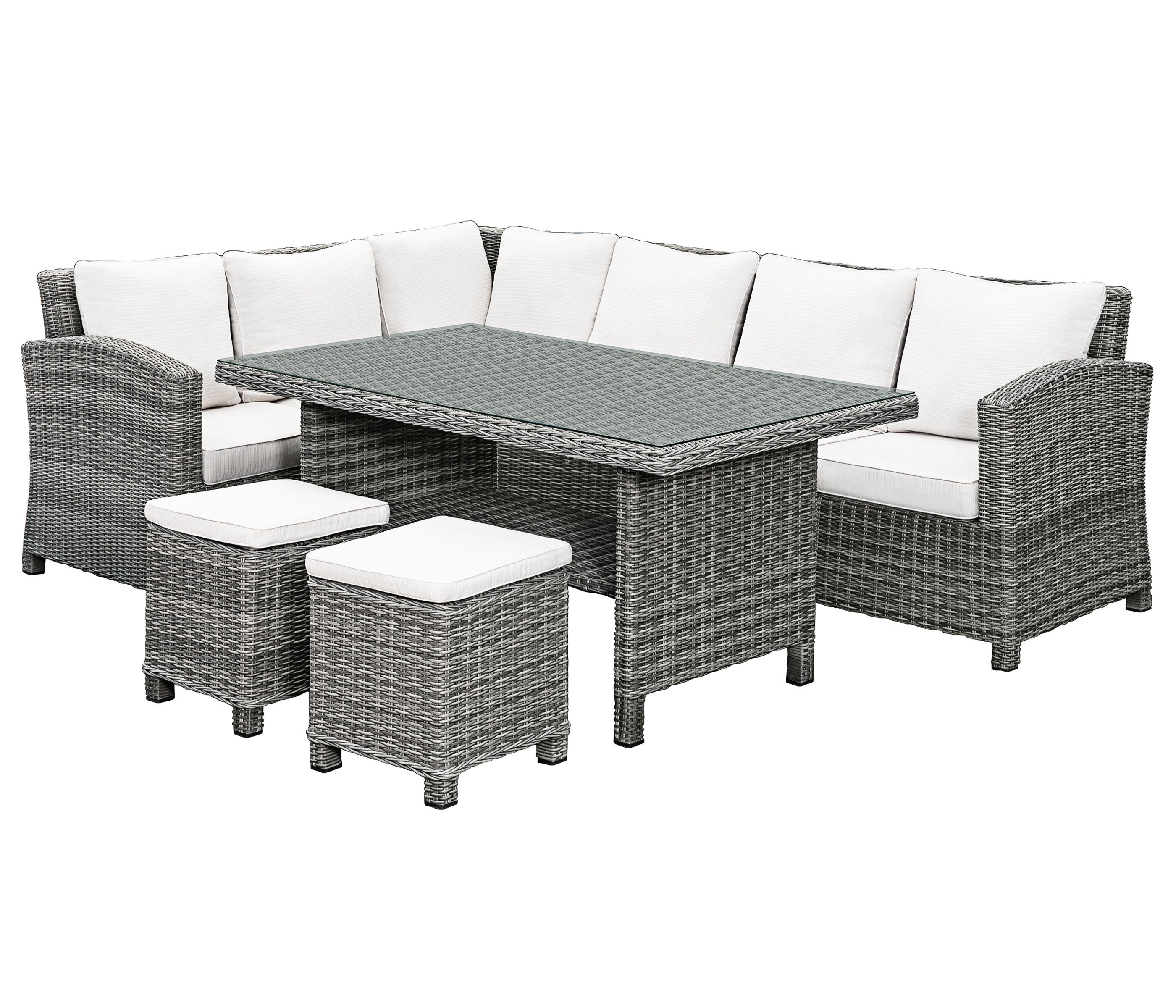 Dehner Gartenmöbelset GeflechtLounge Set Sylt, 5teilig, inkl. Polster
