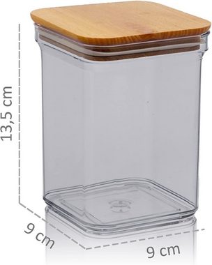 Lashuma Frischhaltedose, Kunststoff, (Set, 3-tlg), Eckige Zuckerdosen mit Deckel 1 Liter
