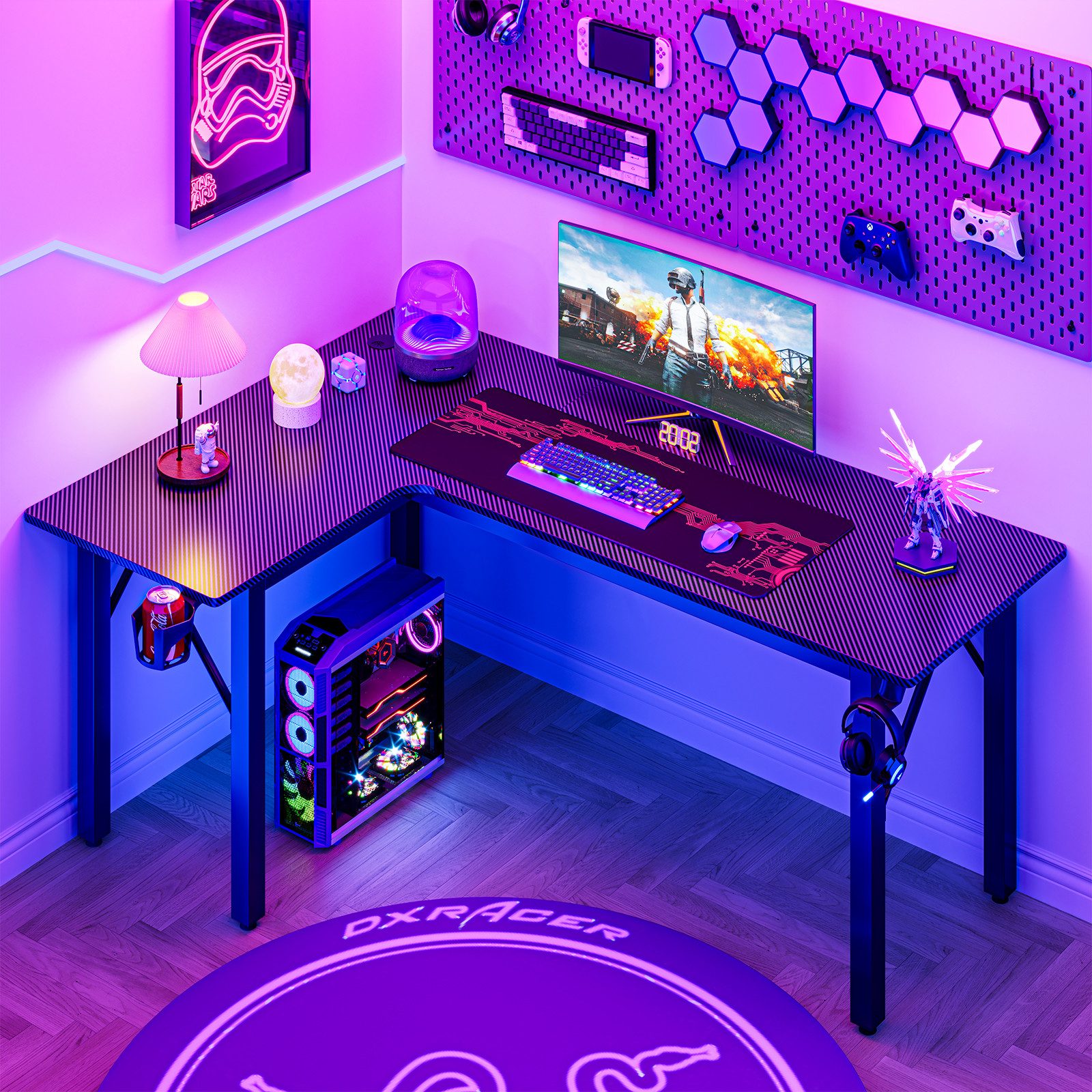 OUNUO Eckschreibtisch Gaming Tisch L-förmiger Schreibtisch günstig online kaufen