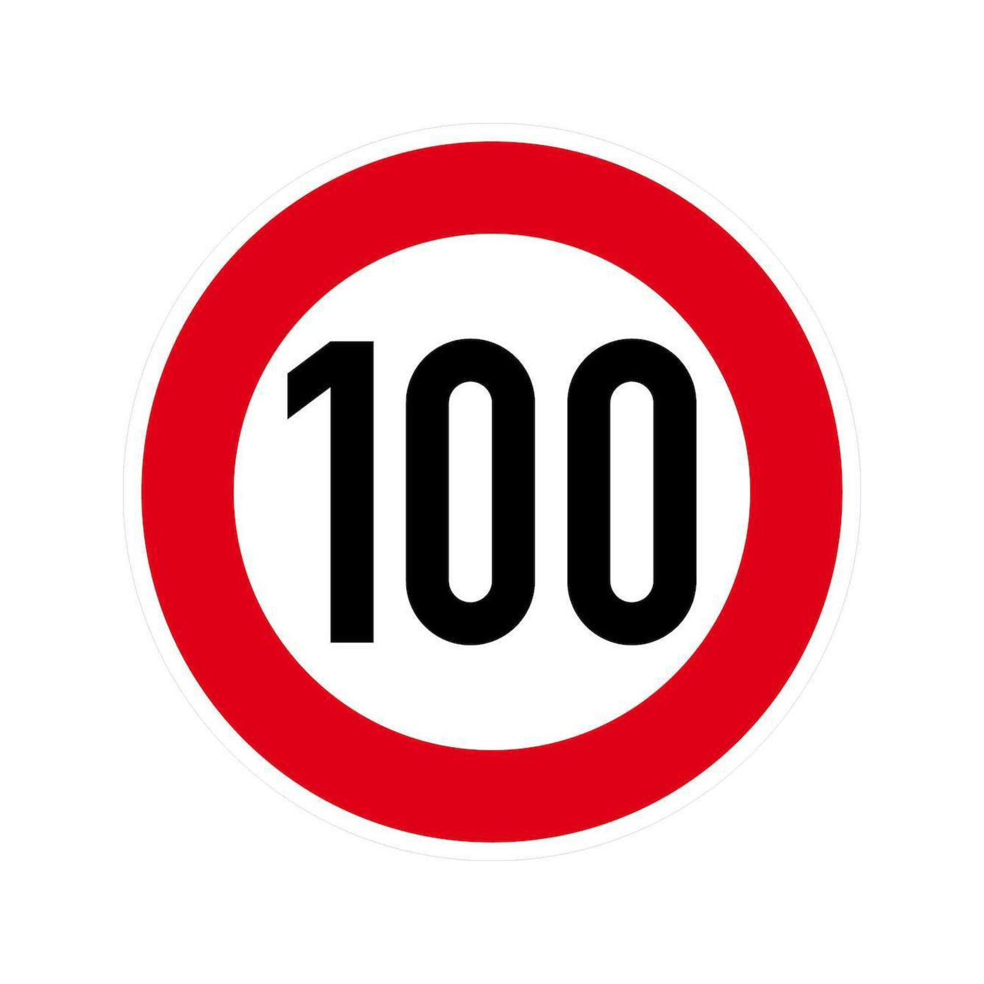 Warnschild VKZ.274-100 Ronde 600mm 100 km/h RAL-Gütezeichen Folie RA1