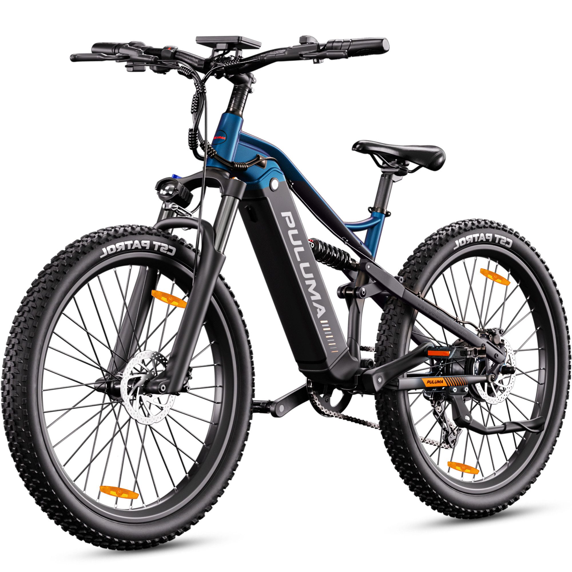 Vankel E-Bike Cityrad E-MTB Herren Damen Fatbike Mountainbike 27,5 Zoll 250W 960Wh 120km, Kettenschaltung, Heckmotor, 960 Wh, (Beleuchtungsset mit Batterieladegerät, Batterieschlüssel, Werkzeug), E-bikes mit hydraulischen Bremsen, Shimano 9-Gang& LCD-Display