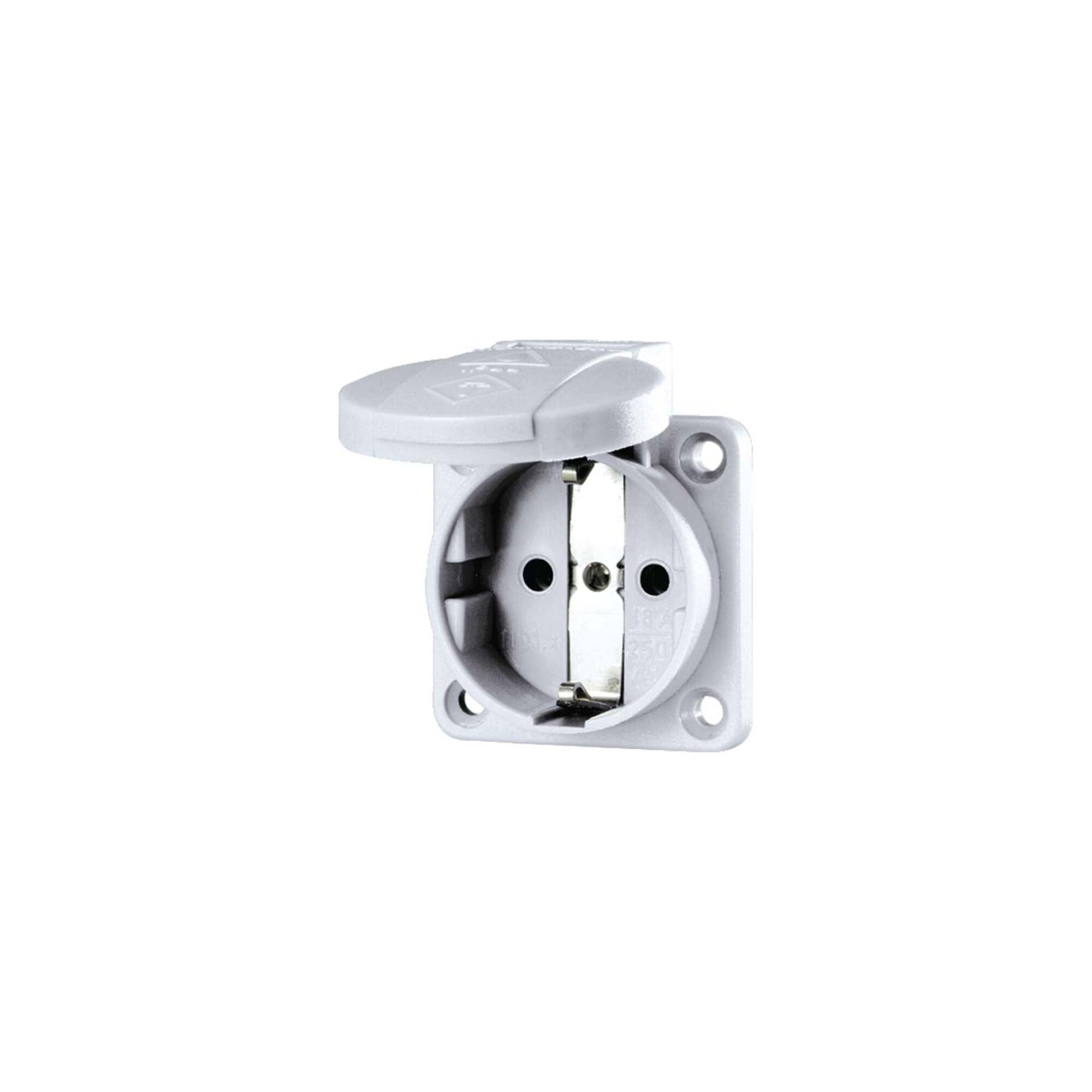 Mennekes Schuko-Stecker Mennekes Schuko-Anbau-Steckdose 16A,2p+E,230V,gr 11030