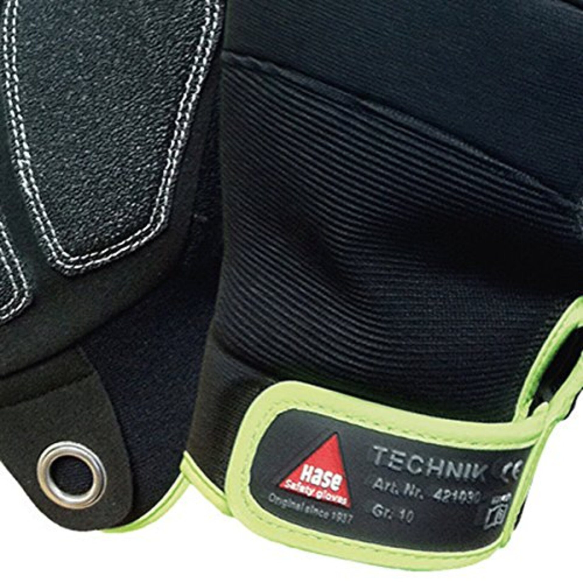 Hase Safety Gloves Leder-Arbeitshandschuhe Technik 3 Finger Montage Handschuh Outdoor Mechaniker (Paar, 1-St., VPE= 1 Paar, Gr 8-12) High-Quality Velcro/ High-Q – Bild 4 von 4