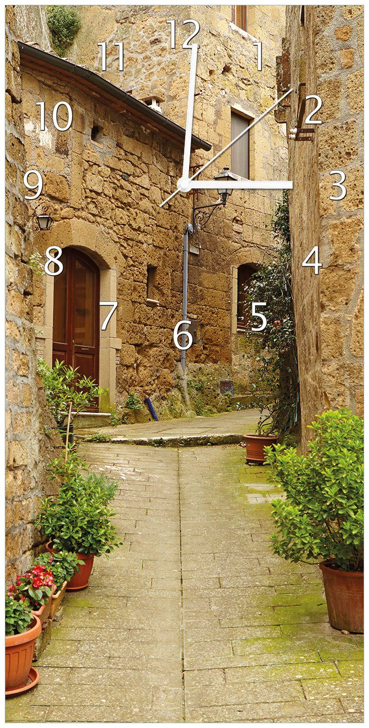 Wallario Wanduhr Weg durch die Altstadt - Toskana in Italien (Uhr aus Acryl)