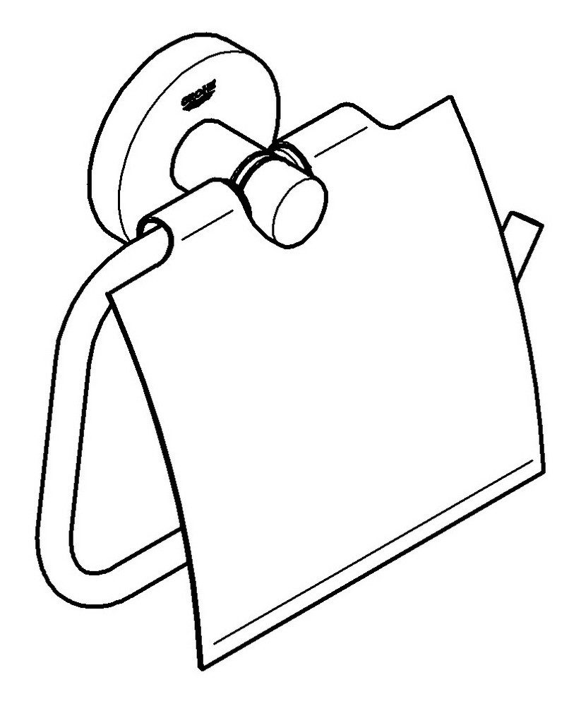 Grohe Toilettenpapierhalter Essentials, WC-Papierhalter mit Deckel