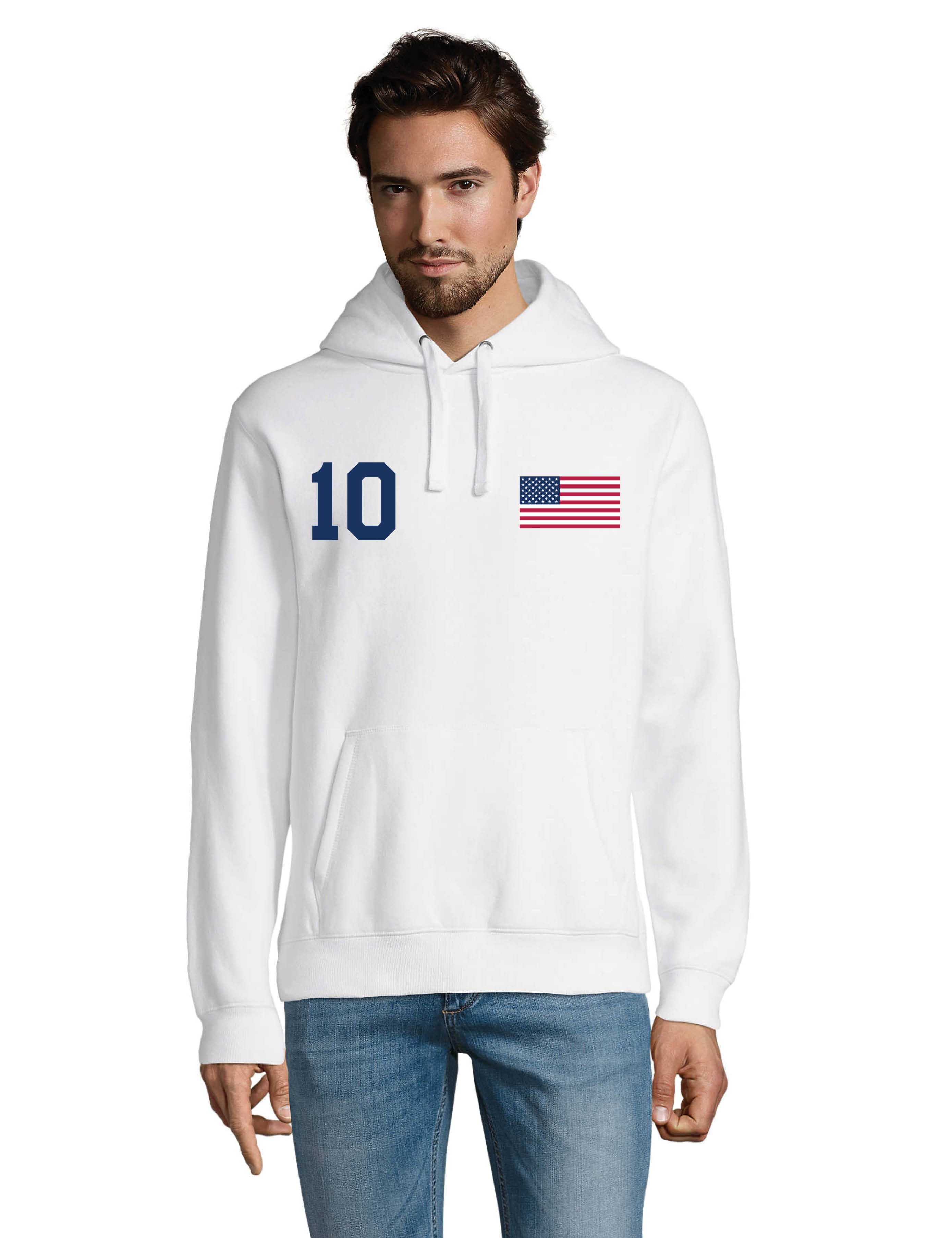 Youth Designz Hoodie USA Herren Hoodie Pullover im Fußball Trikot Look mit modischem Fan Aufdruck
