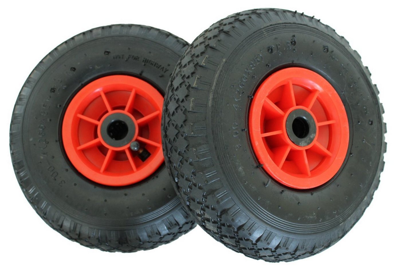 TRUTZHOLM Sackkarren-Rad 2xLuftrad 260x85 mm zentrierte Nabe Ø 20 mm rot robustes 4 PR Gewebe