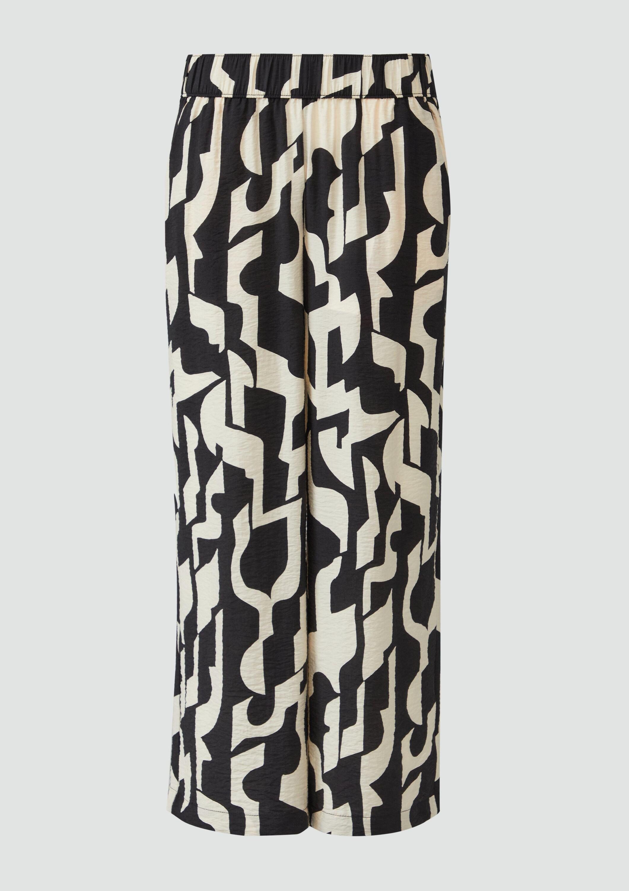 s.Oliver Culotte Hose Strukturierte Culotte mit Elastikbund und Eingrifftaschen