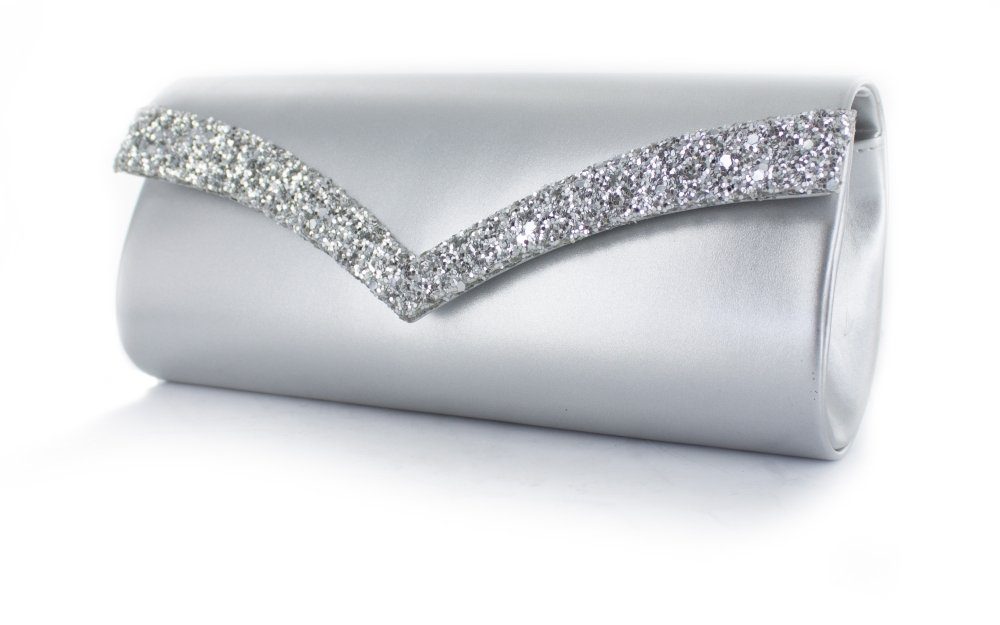 White Lady Clutch Tina Lackleder-Glitter Clutch