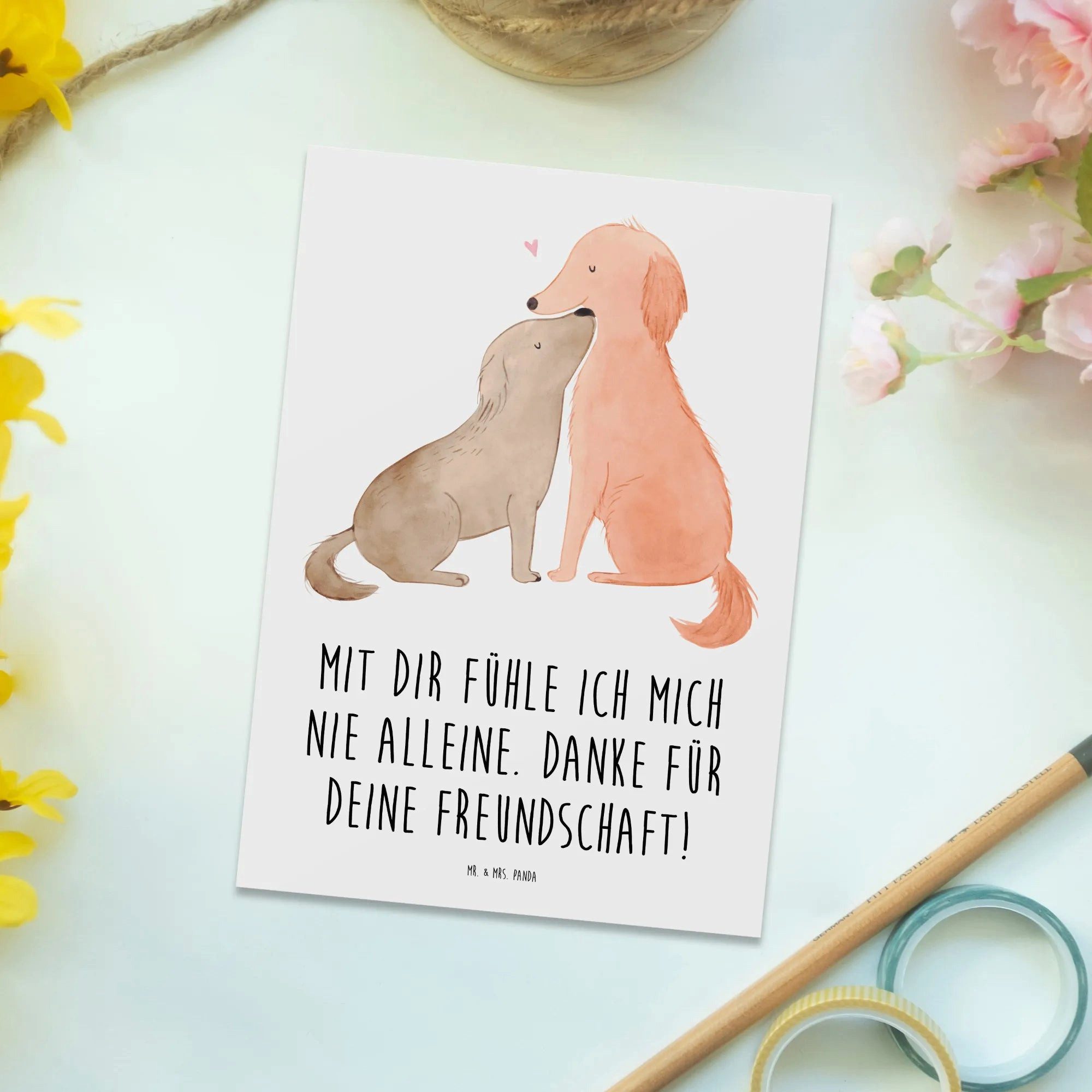 Thumbnail - Mr. & Mrs. Panda Postkarte Beste Freundin - Weiß - Geschenk, Verbundenheit, Geschenkkarte, Mr. &, Witzige Sprüche