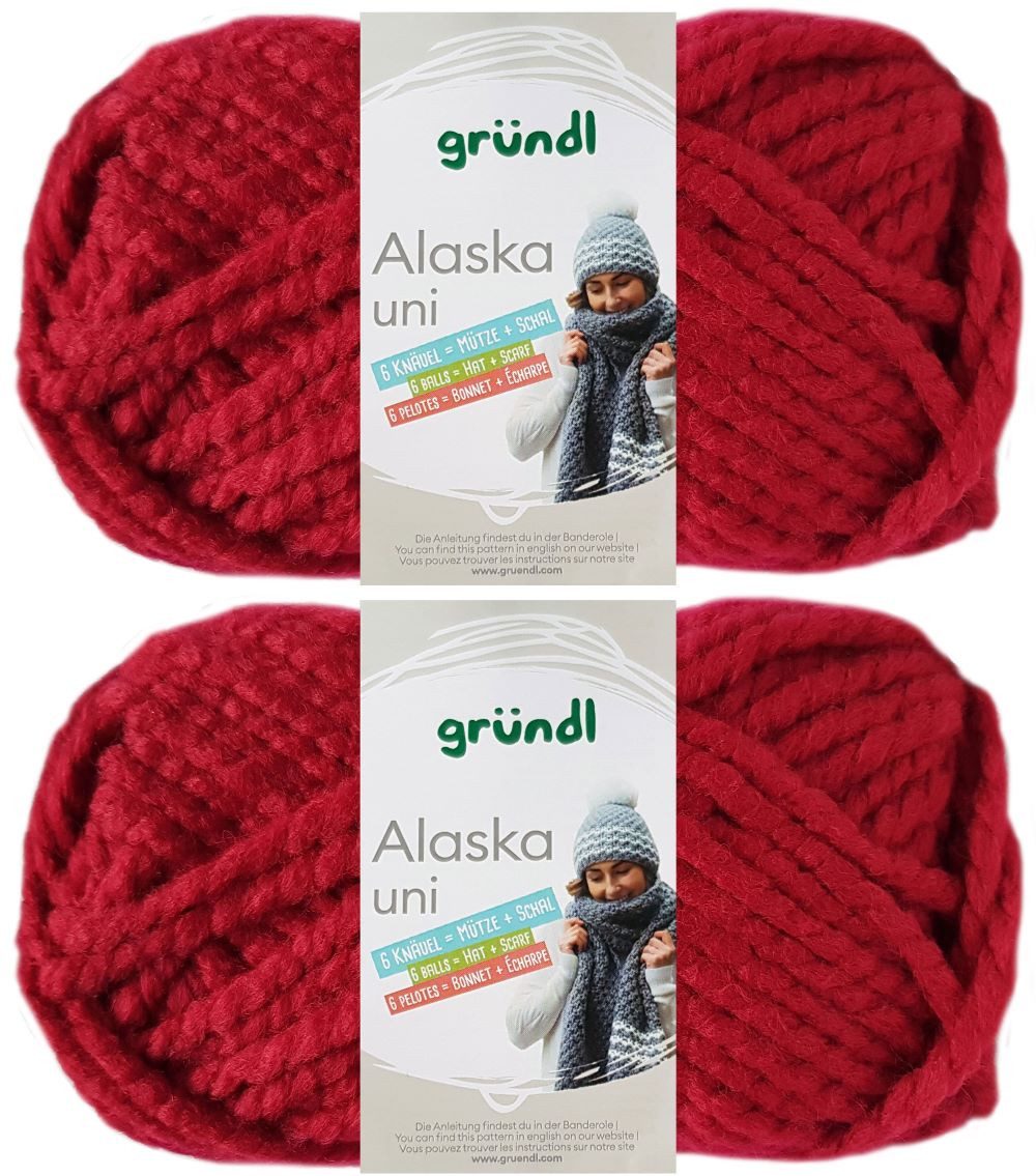 Gründl 2x100 Gramm Gründl Alaska Uni Häkelwolle