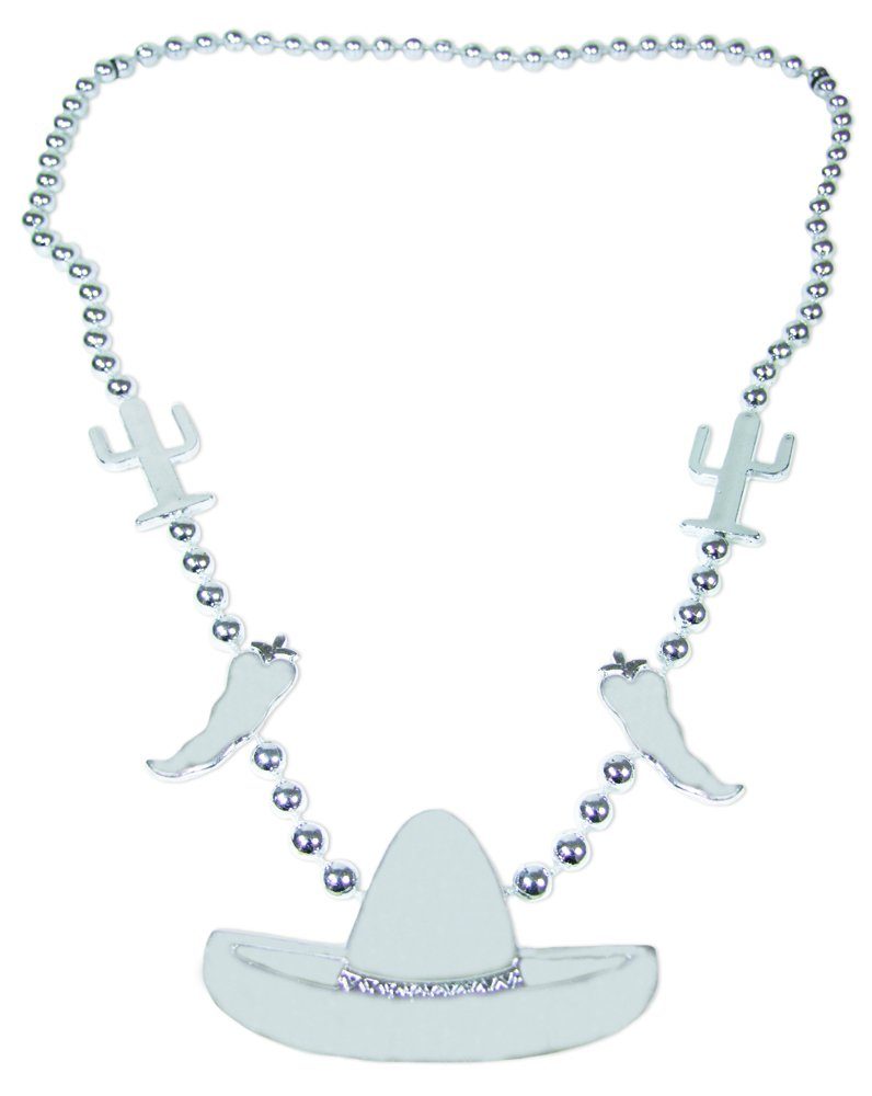 Funny Fashion Kostüm Mexiko Halskette in Silber, Zubehör Kostüm günstig online kaufen
