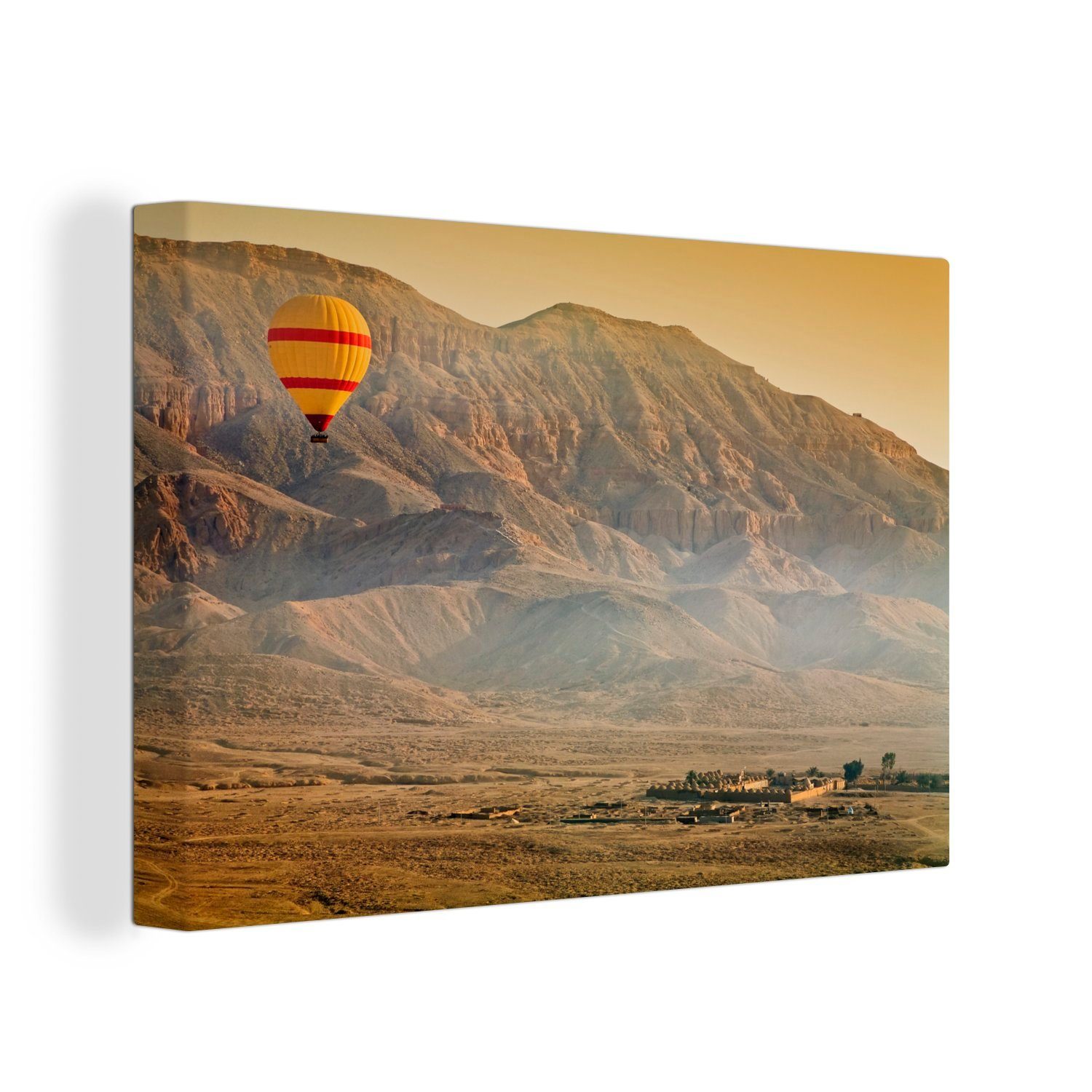 OneMillionCanvasses® Leinwandbild Heißluftballon über dem Tal der Könige in Luxor, (1 St), Wandbild Leinwandbilder, Aufhängefertig, Wanddeko, 30x20 cm