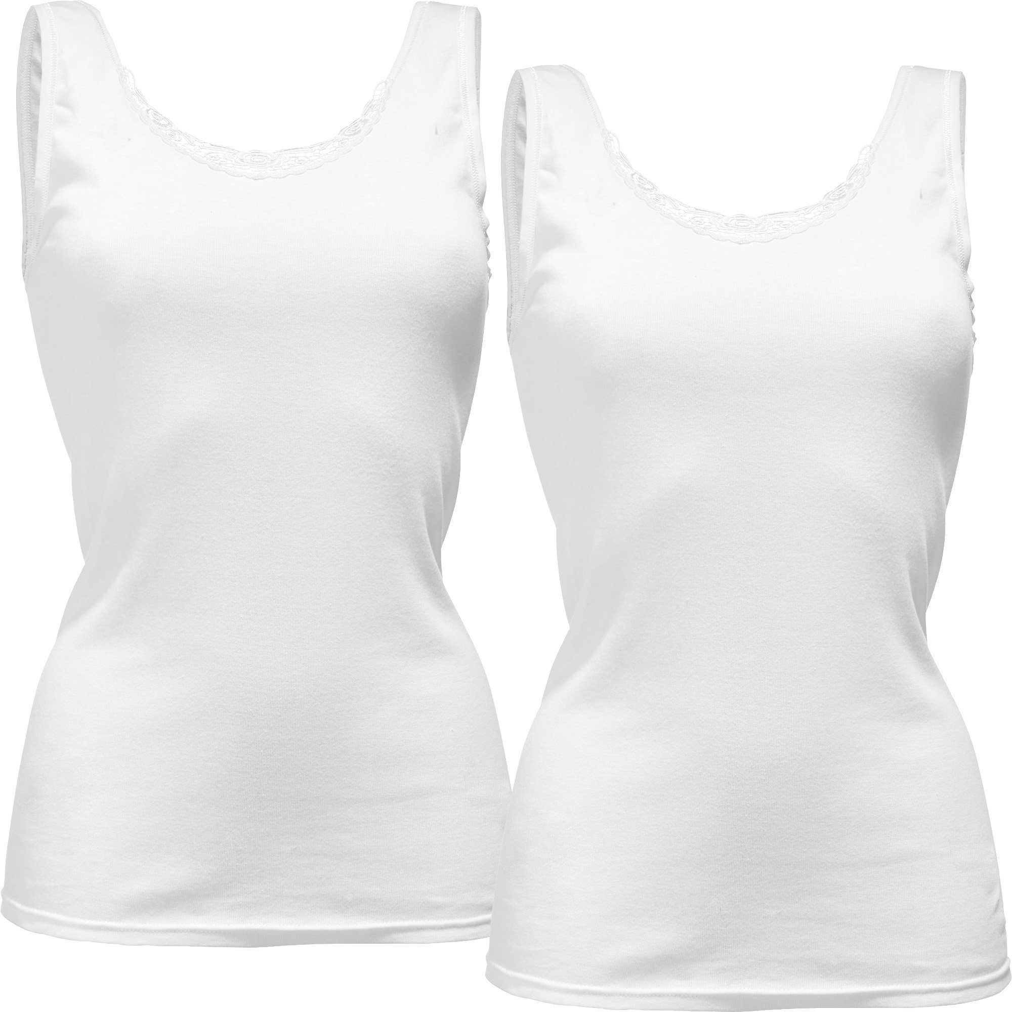 Schöller Unterhemd Damen-Unterhemd 2er-Pack Feinripp Uni | Unterhemden