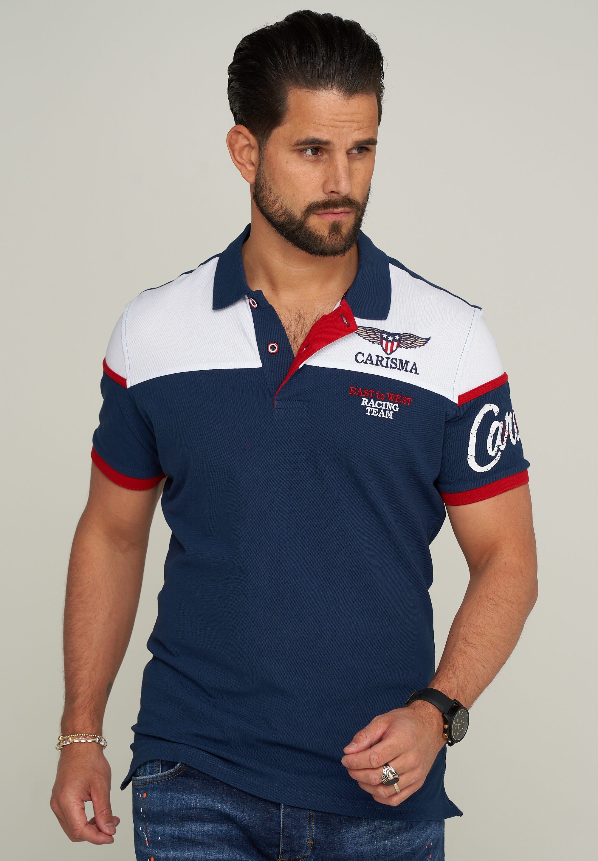 CARISMA Poloshirt CRRIALTO Bedruckt & mit Stickereien Navy