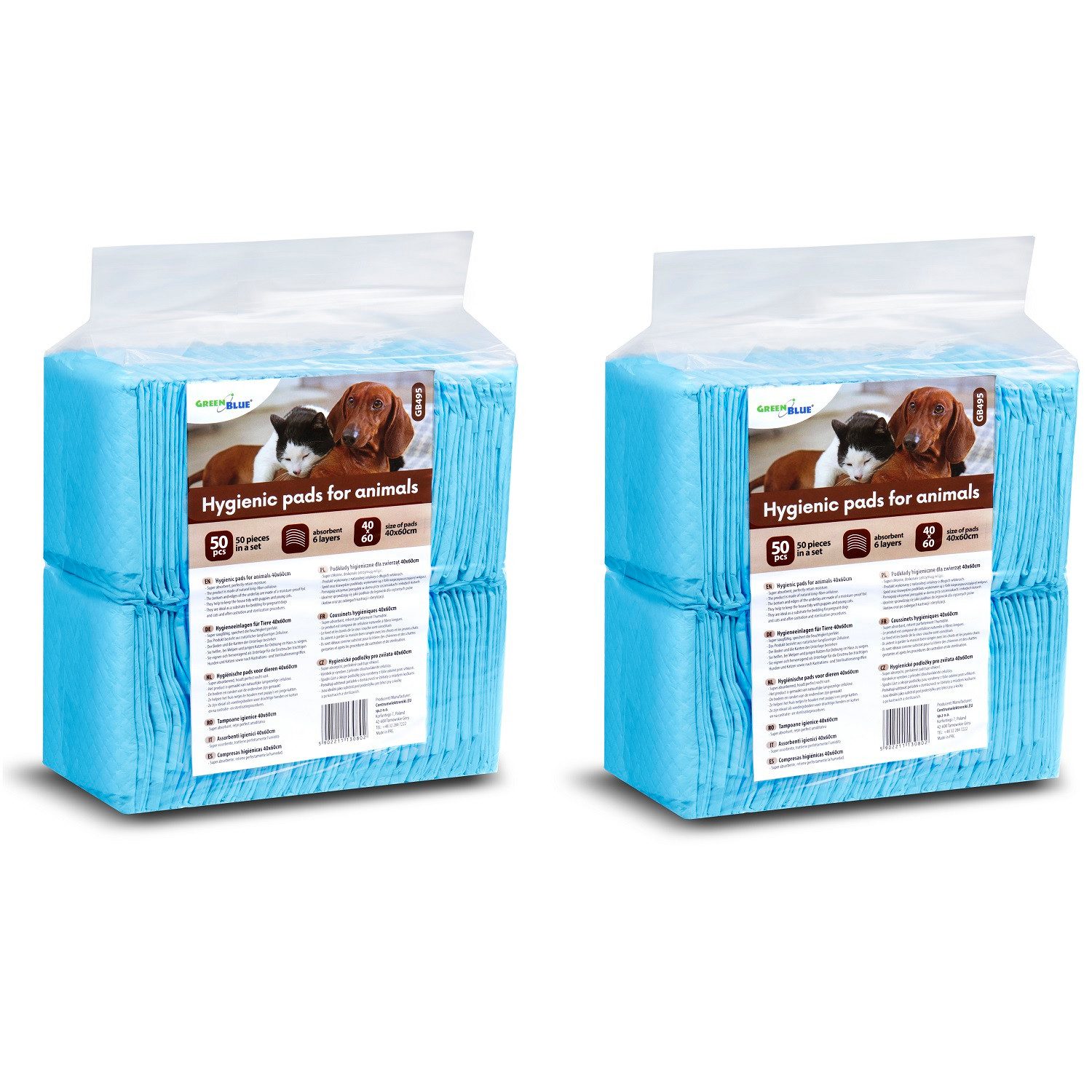 GreenBlue Hundetoilette GB495, Trainingsunterlagen für Hunde und Welpen 50 Stück