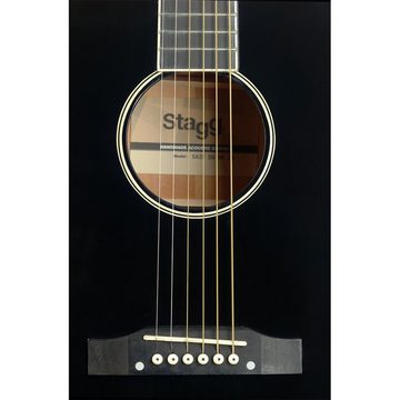 Stagg Konzertgitarre SA35 DS-BK LH Slope Shoulder Dreadnought Gitarre, Schwarz, Linkshän...