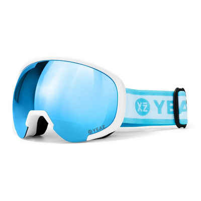 YEAZ Skibrille BLACK RUN ski- und snowboard-brille hellblau/matt, Premium-Ski- und Snowboardbrille für Erwachsene und Jugendliche