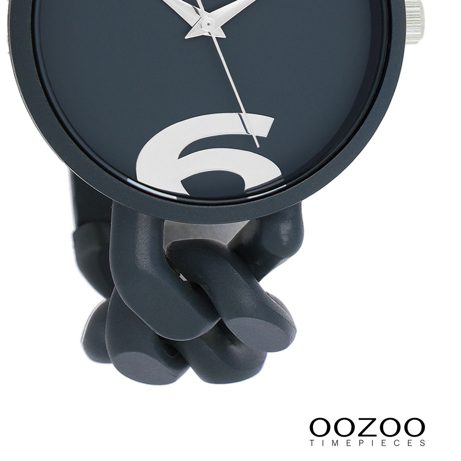 Damenuhr Armbanduhr OOZOO Oozoo rund, (ca. Quarzuhr groß Fashion-Style Damen Analog, Timepieces Kunststoffarmband, 40mm)