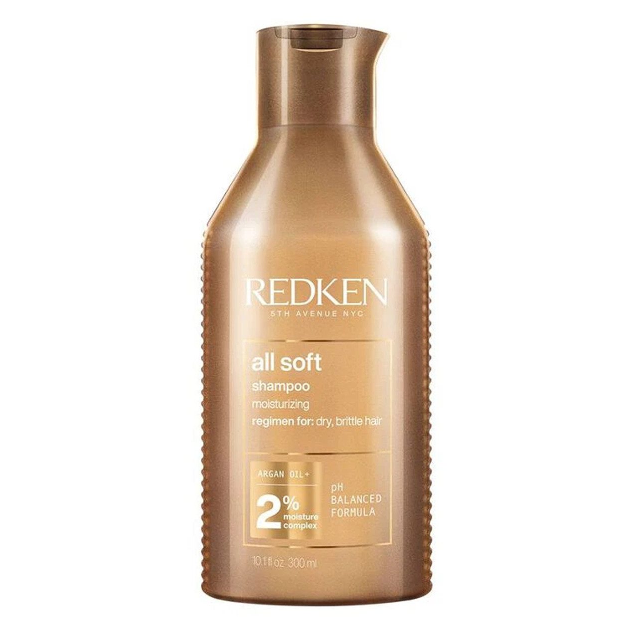 Redken Haarshampoo Redken All Soft Shampoo 300 ml – Feuchtigkeitsshampoo mit Argan-Öl, 1-tlg., Reduziert Haarbruch