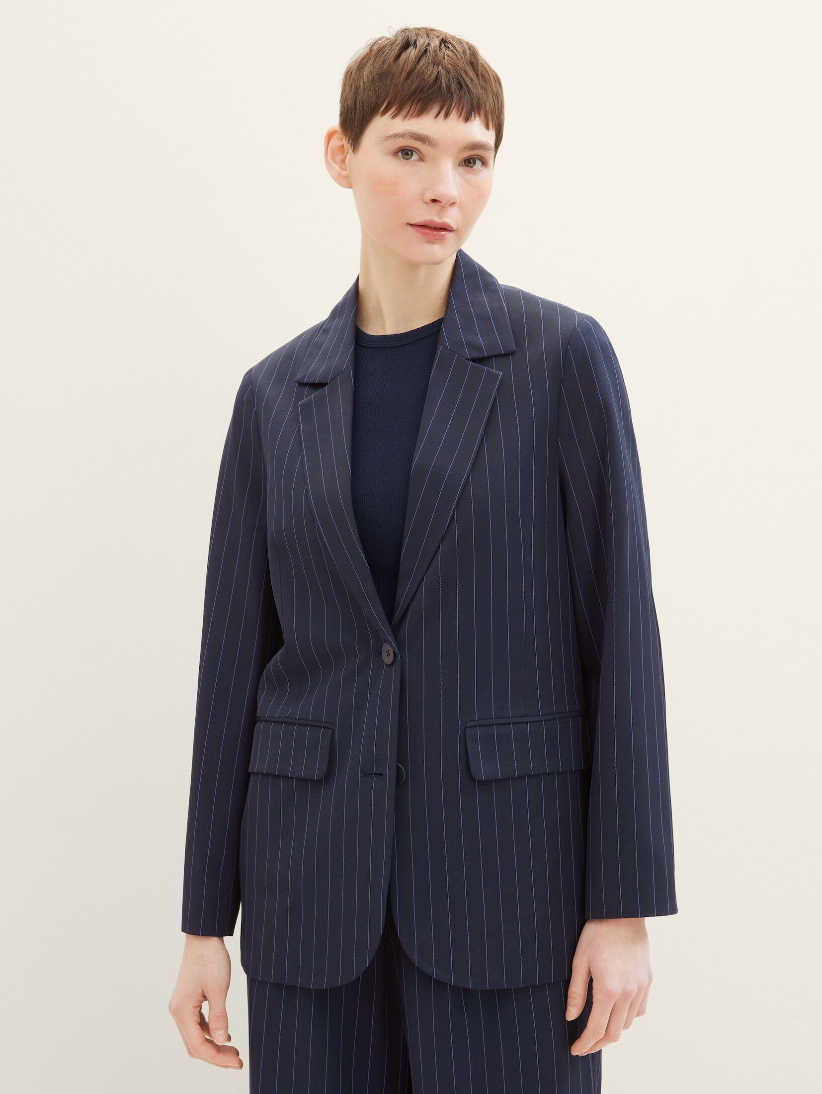 TOM TAILOR Denim Jackenblazer Blazer mit Nadelstreifen