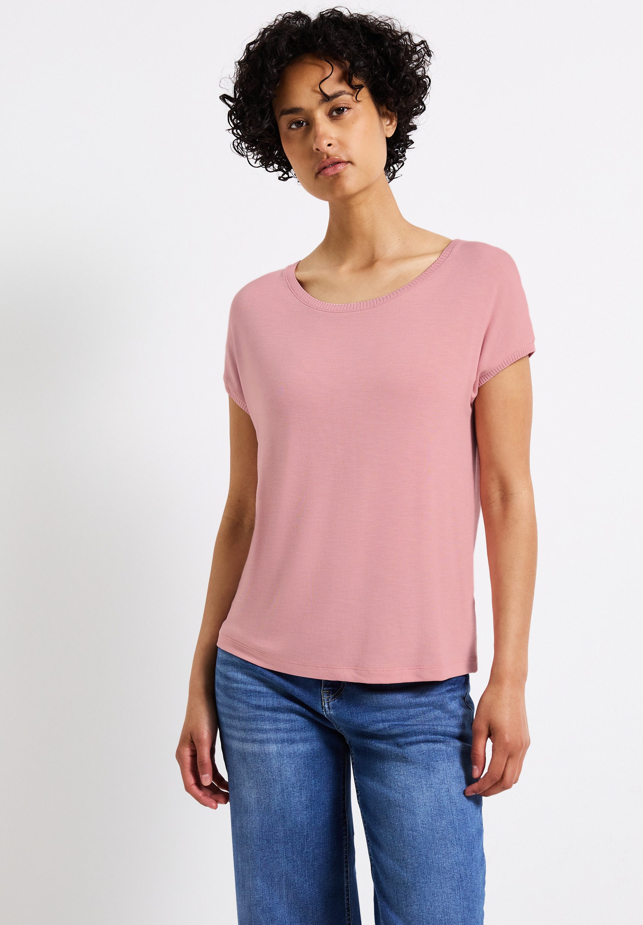 STREET ONE T-Shirt mit Materialmix günstig online kaufen