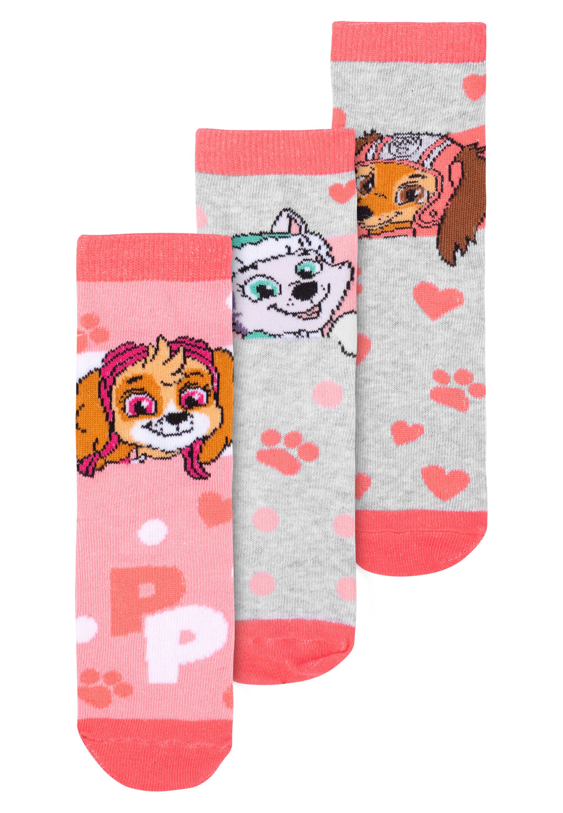 United Labels® Socken Paw Patrol - Skye, Zuma, Everest (3er Pack)