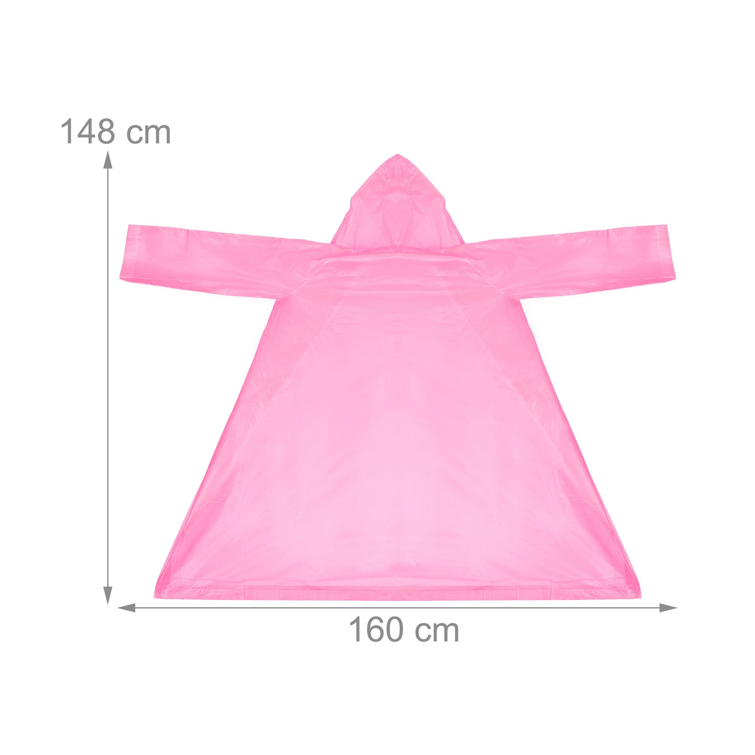 Regenmantel relaxdays im Weiß Pink 2er Regenponcho Set Pink