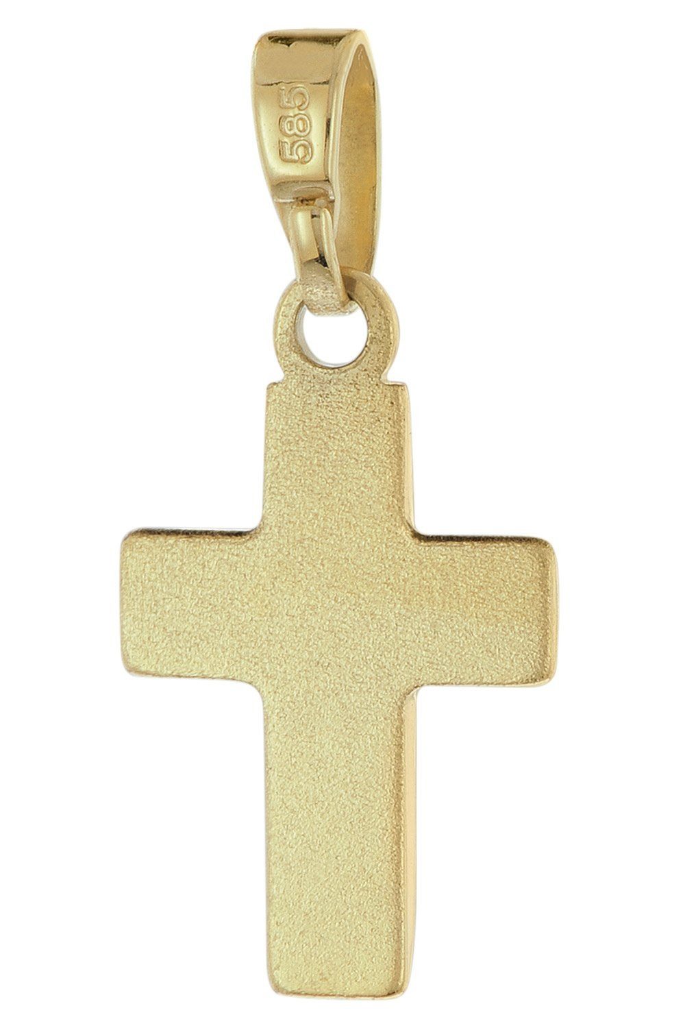 trendor Panzerkette Kreuz-Anhänger für Gold 585/14K mit goldplattierter Kette
