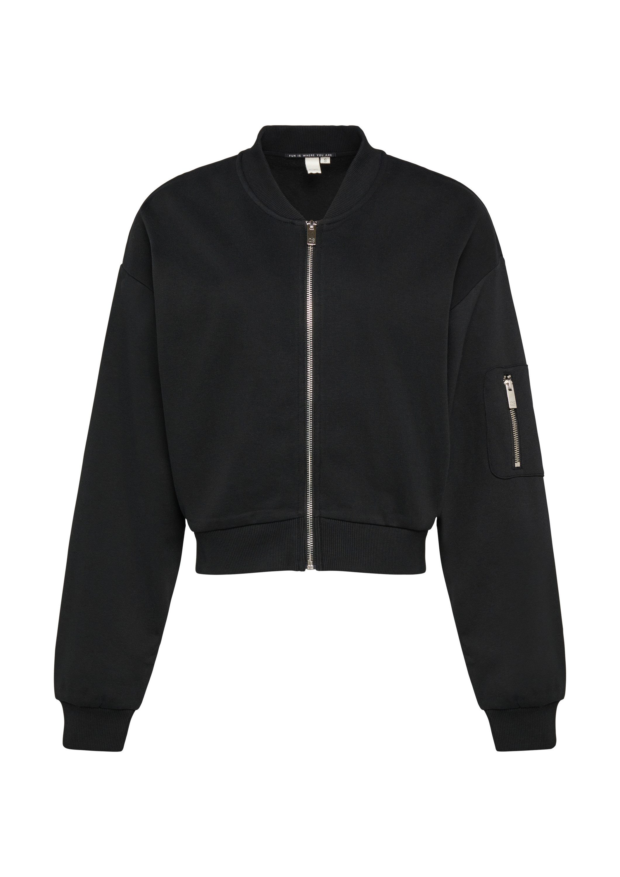 QS Sweatshirt Sweatshirt Verkürzter Sweat-Blouson günstig online kaufen