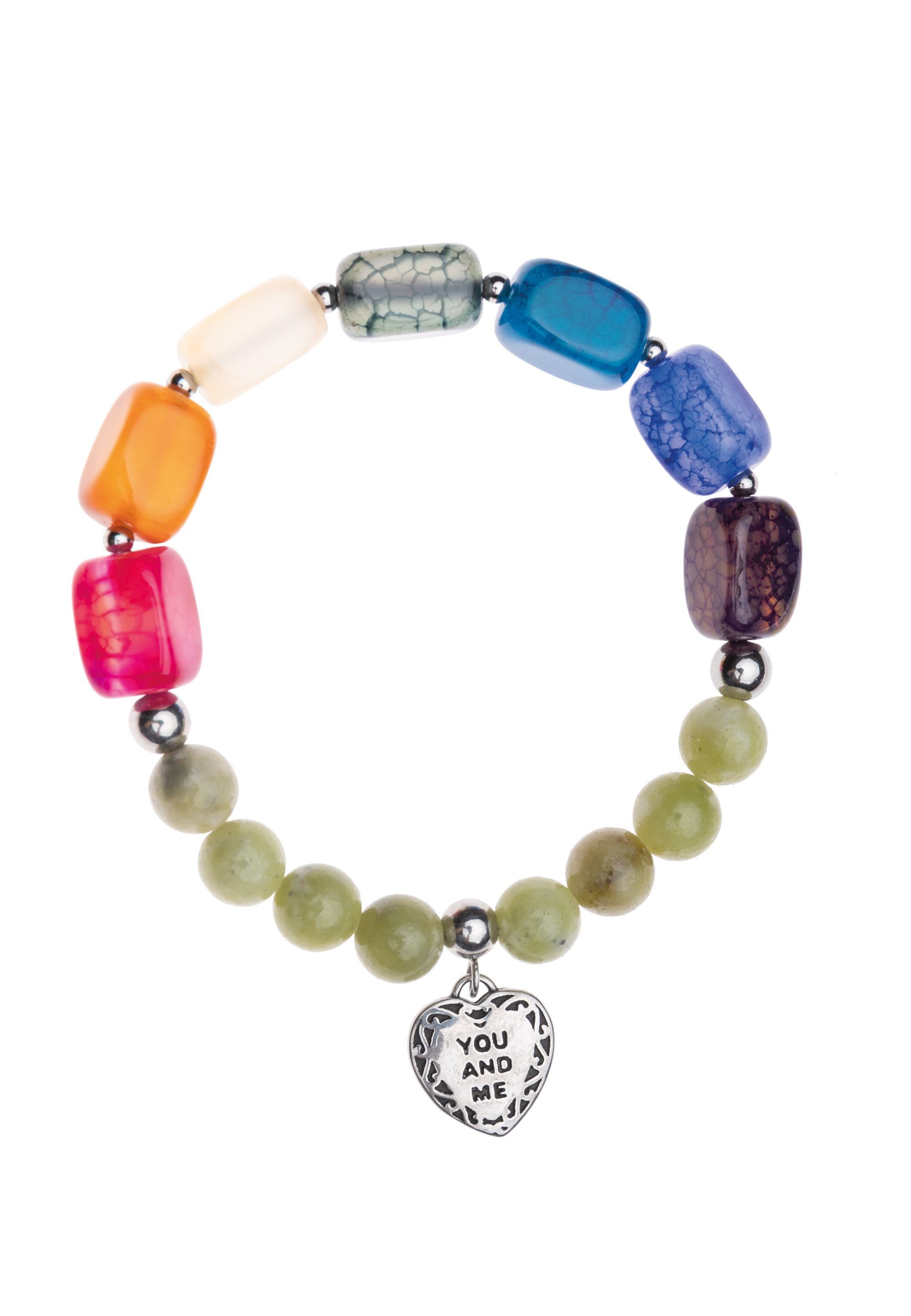 Cassandra Accessoires Perlenarmband "Pearl" mit Edelsteinen, elastisch, mit Schutzsteinen