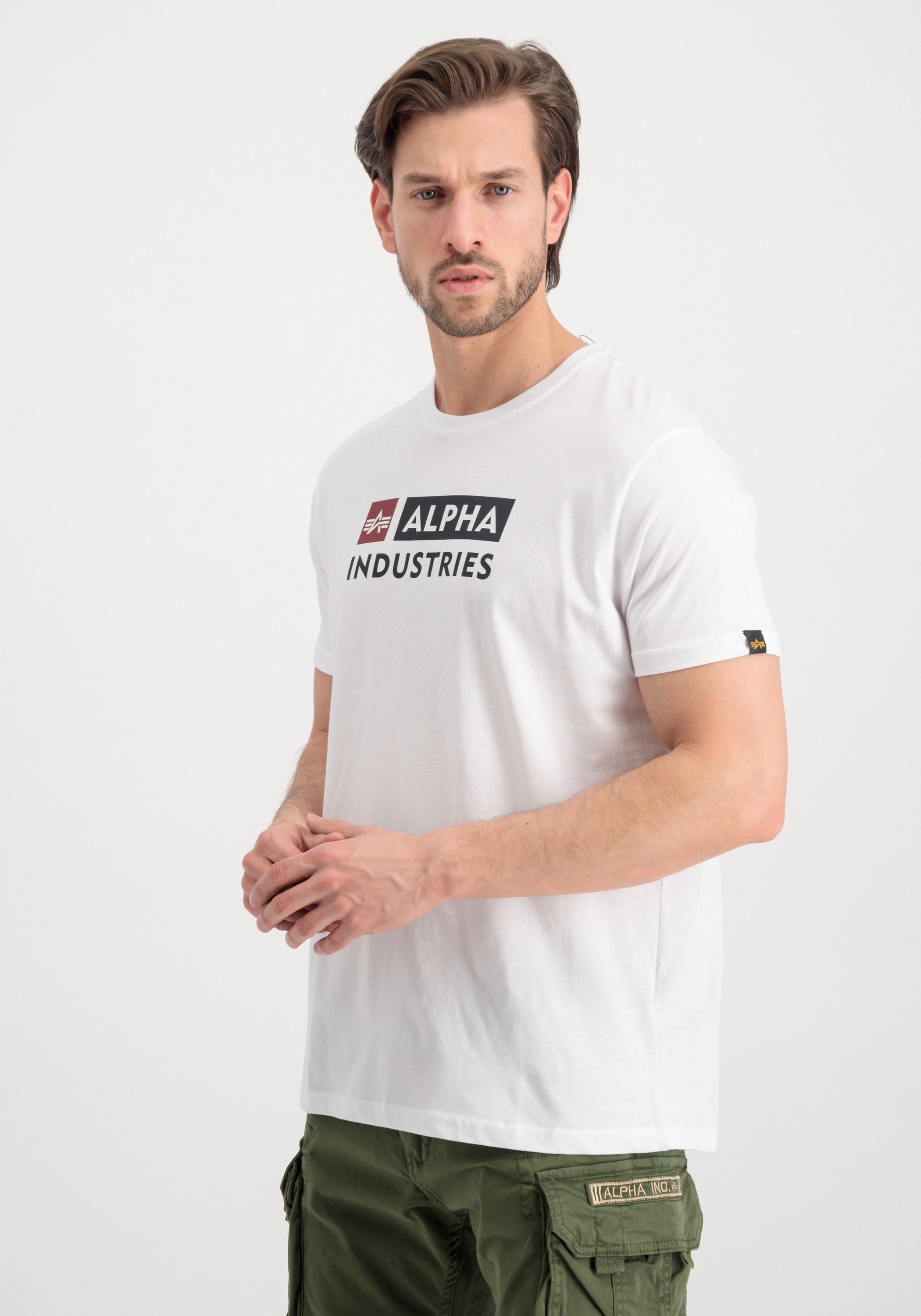 Alpha Industries T-Shirt Alpha Alpha white Block-Logo T Industries - Men T-Shirts