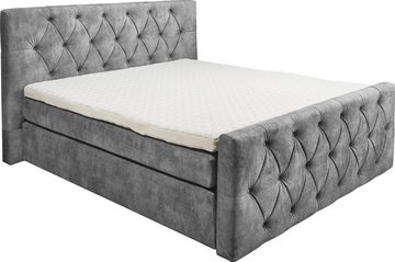 ED EXCITING DESIGN Boxspringbett Hammonton, inkl. Topper mit Klimaband und 2 versteckten Bettkästen