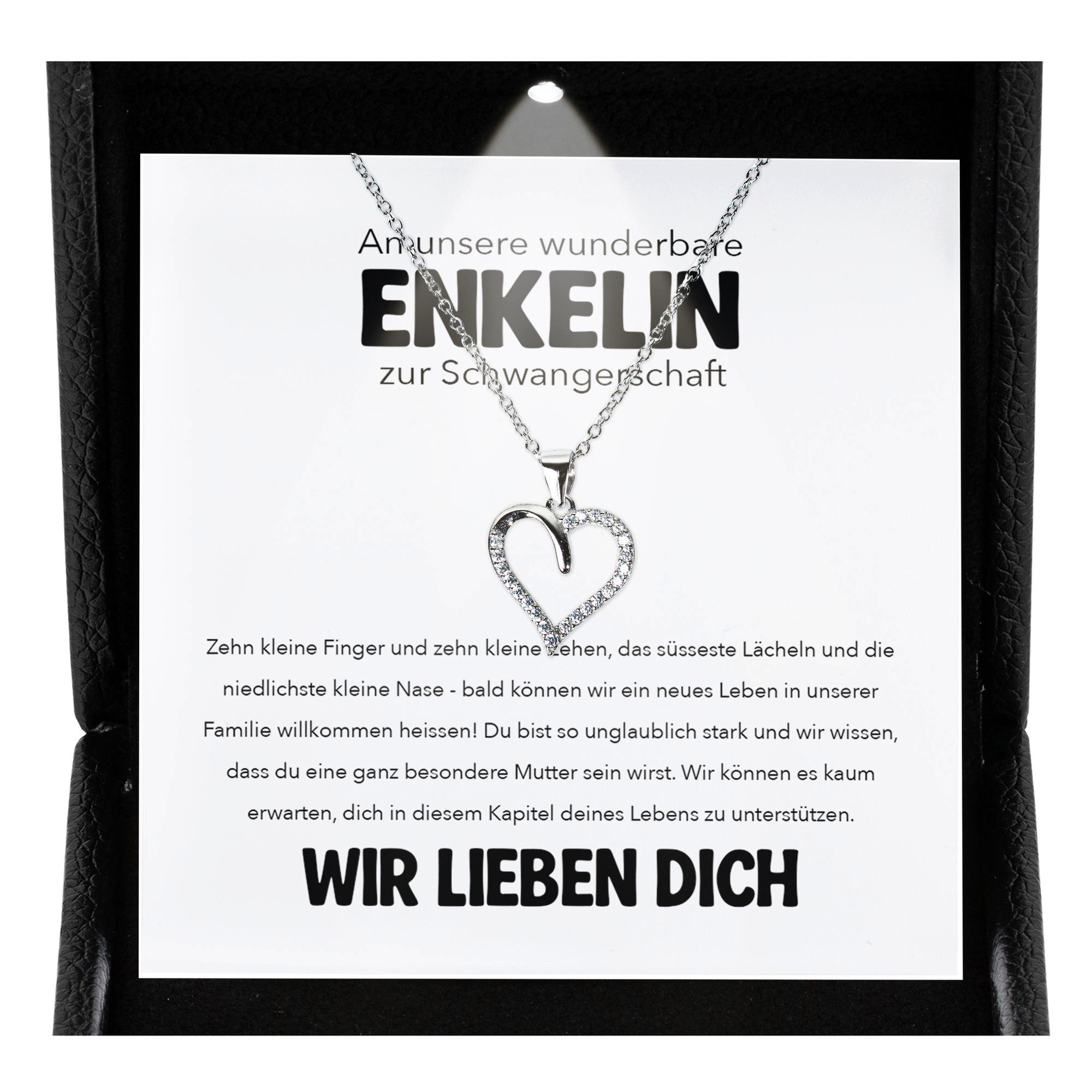 22Feels Schmuckset Geschenk für schwangere Enkelin Babyparty Werdende Mama Mom To Be (inkl. Geschenktasche, Karte, Poliertuch, Beutel), Premium Licht Etui, Silber 925/000, Karte Made In Germany