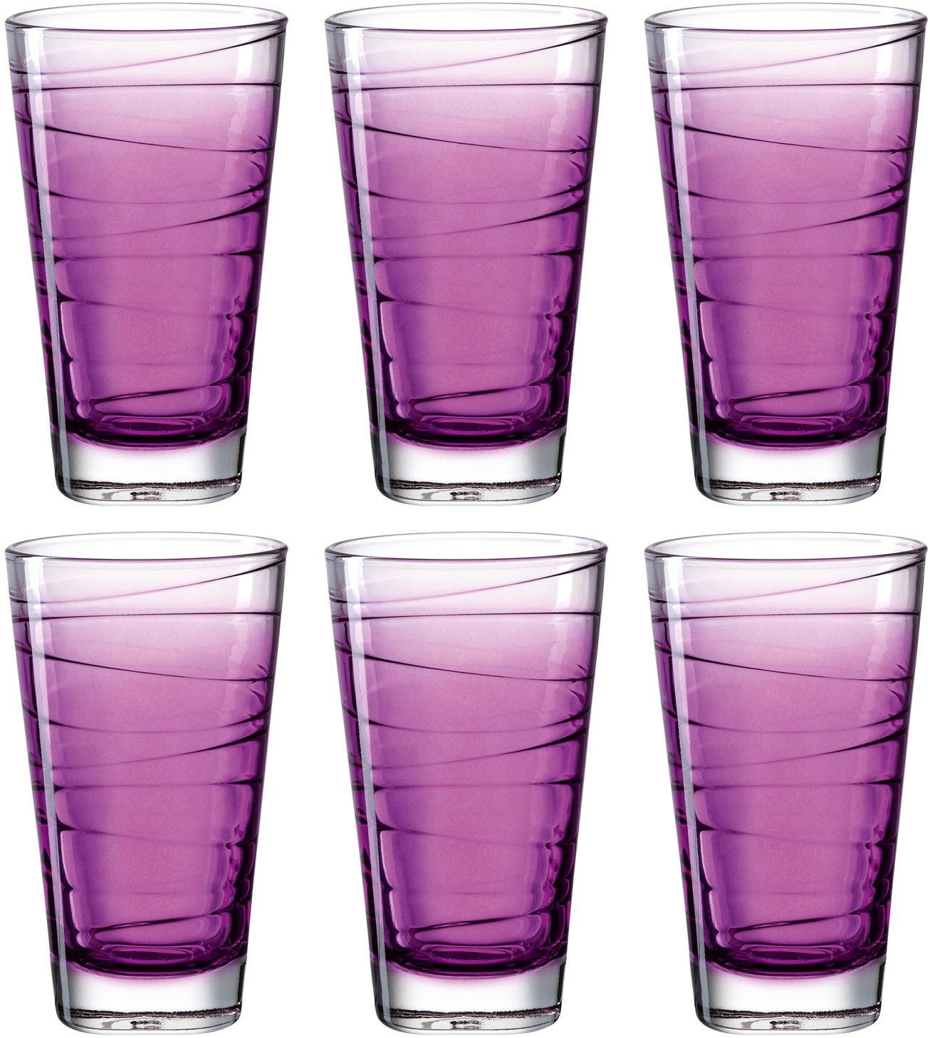 LEONARDO Longdrinkglas VARIO STRUTTURA, Glas, 280 ml, 6-teilig