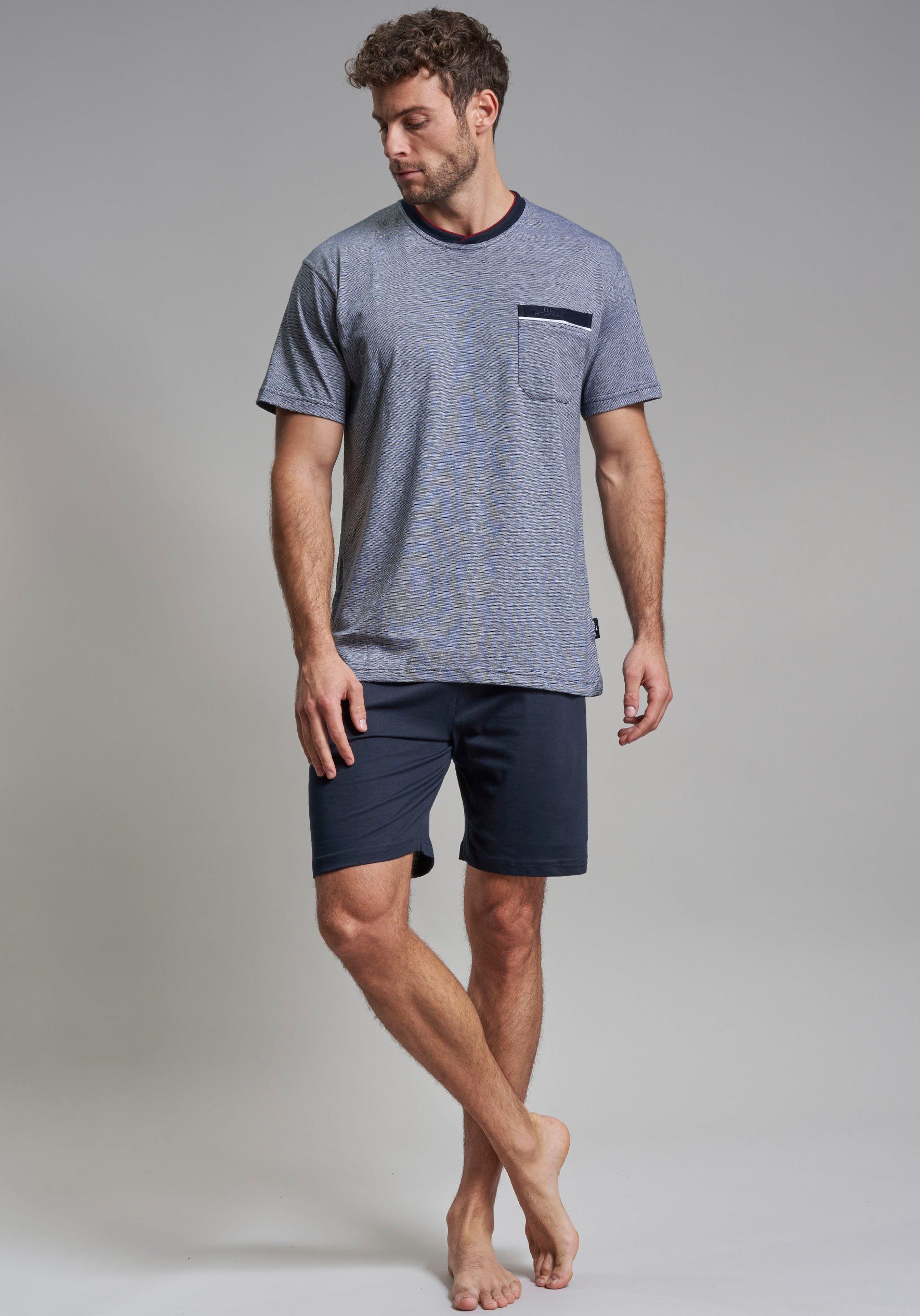 GÖTZBURG Shorty Upper West (2 tlg) Kurzarm, Rundhalsausschnitt, kurze Hose, Baumwollmix, weich