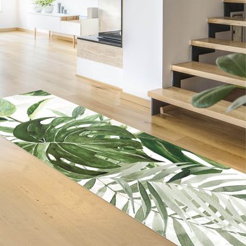 Läufer Teppich Vinyl Flur Küche Tropical funktional lang modern, Bilderdepot24, Läufer - grün glatt