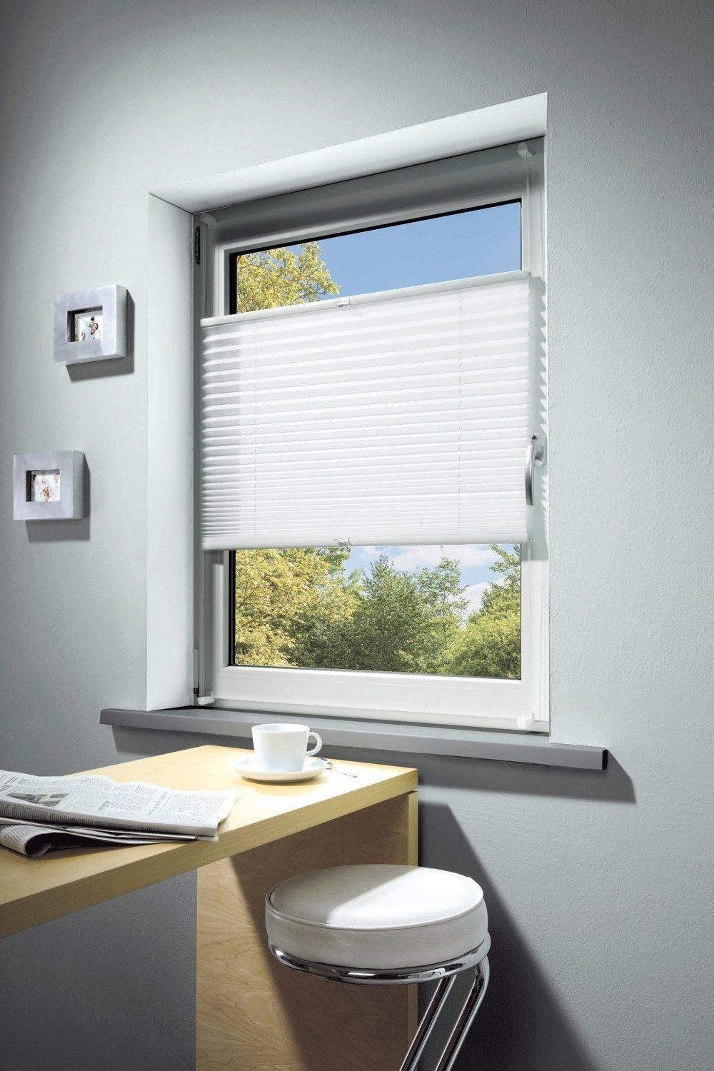mydeco Plissee FREE, Plissee, Weiß, B 65 cm, blickdicht, ohne Bohren, Klemmfix