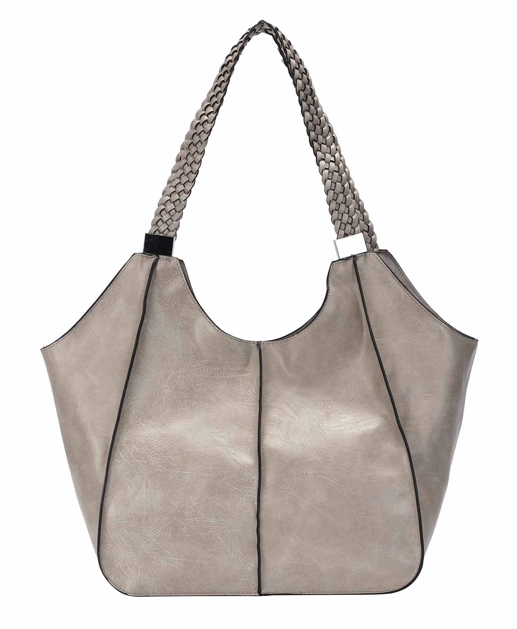 ITALYSHOP24 Schultertasche Damen XXL FLECHTOPTIK Hand-Tasche Shopper Busine günstig online kaufen