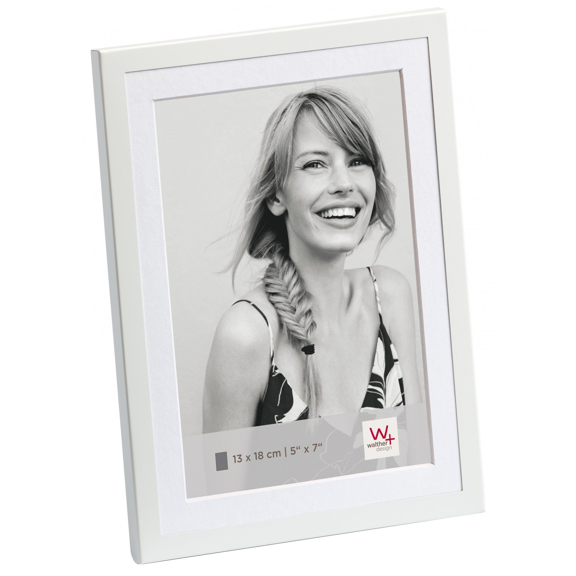 Bilderrahmen Alu-Portraitr cm 13x18 Walther Classico weiss Design