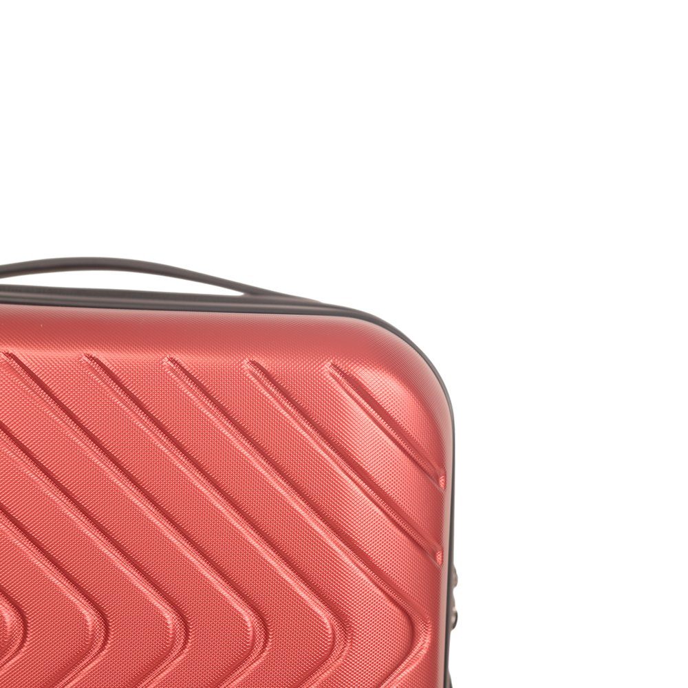 NEWCOM mit Hartschale ABS+PC Gepäckset TSA-Schloss,2er-Set Handgepäckkoffer rot